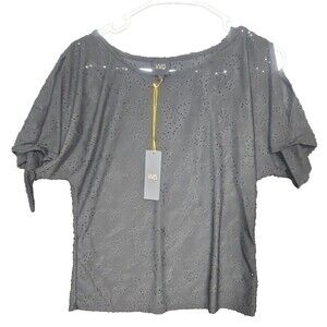 W5 Women's Black T-Shirt Short Sleeve Scoop Neck Size Small S NWT